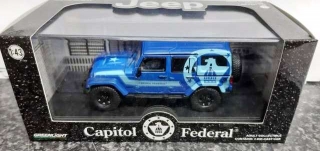Jeep Wrangler Unlimited Capitol Federal Exclusive 2015 blue 1:43 Greenlight