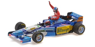 Benetton Renault B195 #1 Michael Schumacher Canadian GP 1995 with Figure Alesi 1:18 Minichamps 