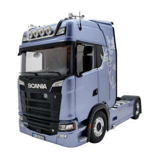 Scania V8 730S fiction blue/decor 1:18 NZG
