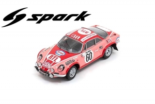 Alpine A110 1800 #60 P. Moss-Carlsson - E.  Crellin Rally Monte Carlo 1972 1:43 Spark