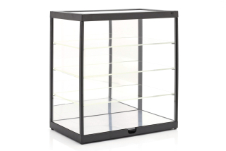 Plastová vitrína s LED osvětlením a zrcadlem pro modely black 1:18 Triple9 Collection