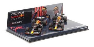 2 Cars Set - Oracle Red Bull Racing RB18 1-2 Finish Vestappen/Perez Emilia Romagna GP 2022 1:43 Minichamps
