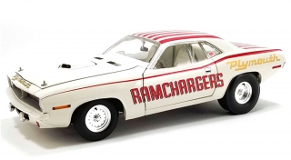 Plymouth Cuda Super Stock *Ramchargers 1970 white/red 1:18 Acme Diecast