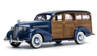 Chevrolet Woody Sufr Wagon 1939 regency blue 1:18 Sun Star