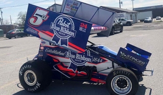 Pabst Blue Ribbon Beer Sprint Car #5W Lucas Wolfe 2021 blue/white 1:18 Acme Diecast