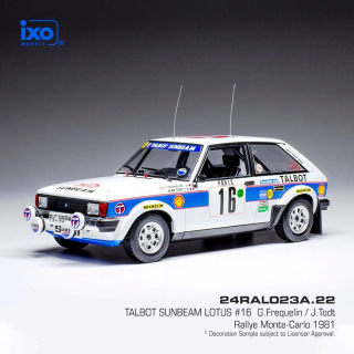 Talbot Sunbeam Lotus #16 Frequelin/Todt Rallye WM Rally Monte Carlo 1981 1:24 Ixo Models
