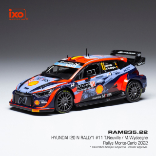 Hyundai i20 N Rally1 #11 Neuville/Wydaeghe WRC Rally Monte Carlo 2022 1:43 Ixo Models 