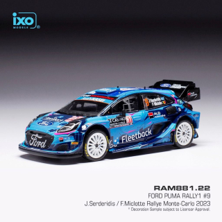 Ford Puma #9 Serderidis/Miclotte WRC1 Rally Monte Carlo 2023 1:43 Ixo Models