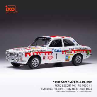 Ford Escort MK I RS 1600 #1 T.Makinen/H.Liddon Rallye WM 1000 Lakes Rally 1974 1:18 Ixo Models
