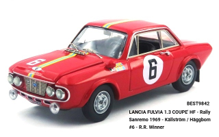 Lancia Fulvia 1.3 Coupe HF #6 Kallstrom/Hagg Winner Sanremo Rally 1969 1:43 Best Model