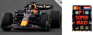 Oracle Red Bull Racing RB19 #1 M.Verstappen Winner British GP 2023 with Pit Board 1:18 Spark