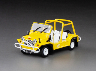 Mini Moke RHD Car Rental Macau with 2 Figurines yellow 1:43 Vitesse