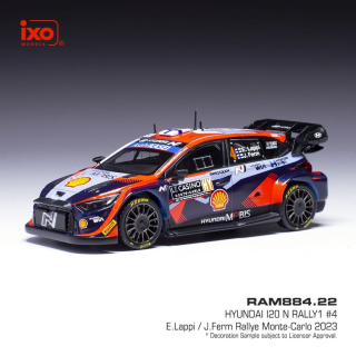 Hyundai i20 N #4 Lappi/Ferm WRC1 Rally Monte Carlo 2023 1:43 Ixo
