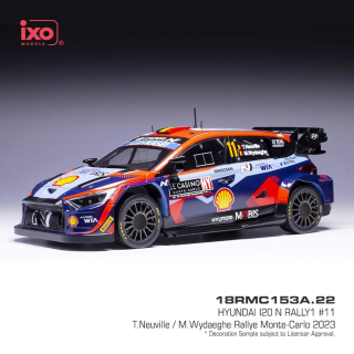 Hyundai i20 N #11 Neuville/Wydaeghe WRC1 Rally Monte Carlo 2023 1:18 Ixo Models