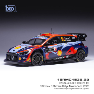 Hyundai i20 N #6 Sordo/Carrera WRC1 Rally Monte Carlo 2023 1:18 Ixo Models